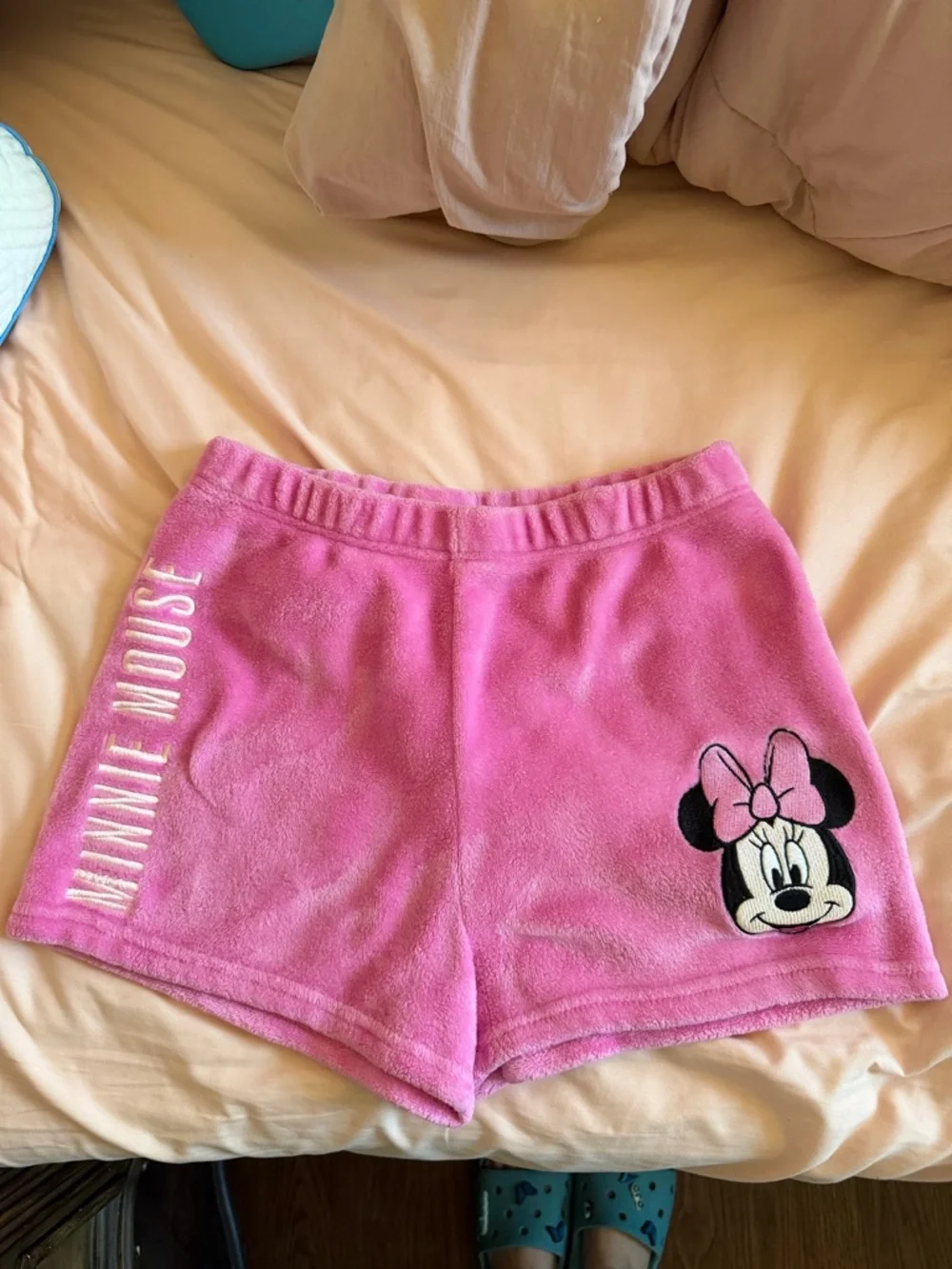 Pink Minnie Mouse Fleece women pajama Shorts - Picture 2 of 5